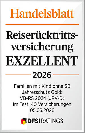 Handelsblatt-Auszeichnung Exzellent für Jahresschutz Gold 2026 – Familien mit Kind